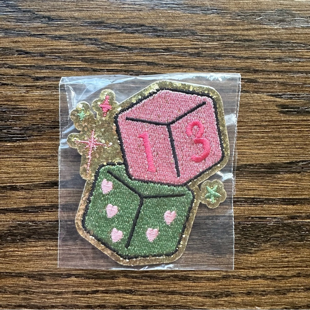 Stoney Clover Lane Pink and Green Dice Patch